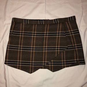 Zara Plaid Envelope Skirt